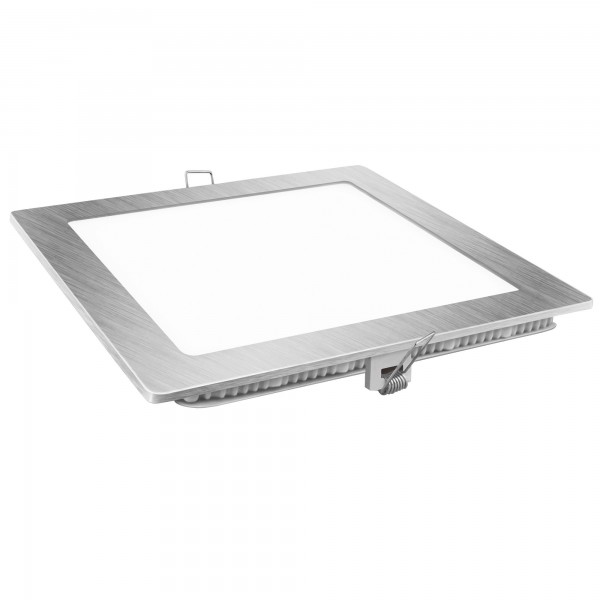 Downlight led cuadrado plata 18w.calida