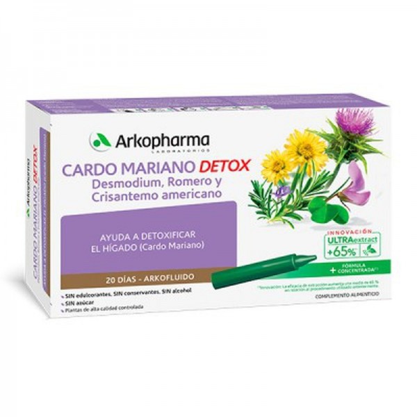 Arkopharma Arkofluidos Cardo Mariano Detox 20 Ampollas