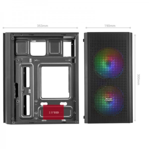 Mars gaming caja micro-atx mc300 black