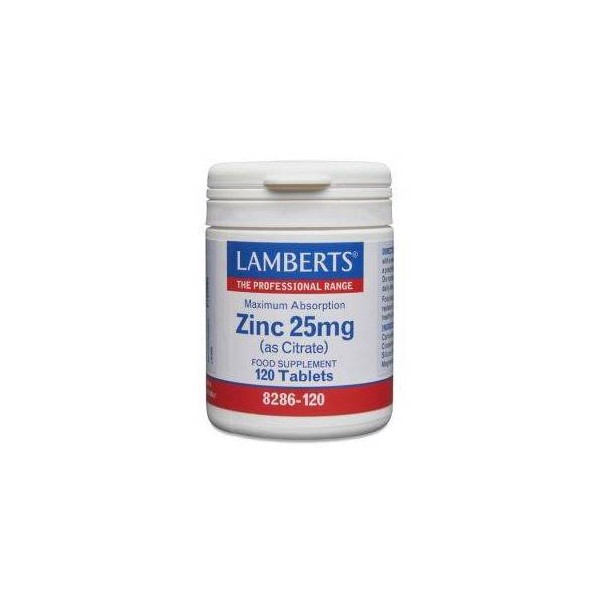 Zinc 25mg Como Citrato 120 Comps Lamberts