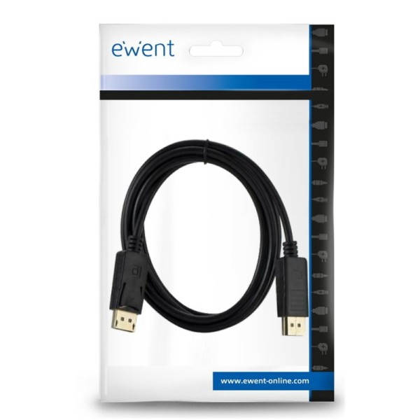 Ewent cable displayport 4k @ 60hz, a/a awg28, 3mt